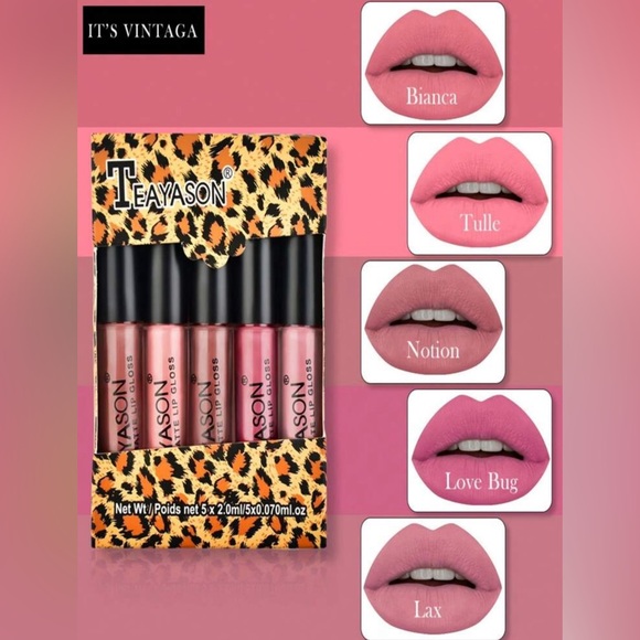 5 Pcs Long-Lasting Wear Matte Lip Gloss Cup Liquid Lipstick - Picture 2 of 4